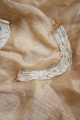 White beads Ear chain
