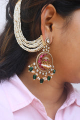 White beads Ear chain