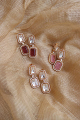 Kundan Double Stone Earrings