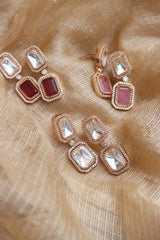Kundan Double Stone Earrings