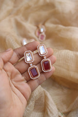 Kundan Double Stone Earrings