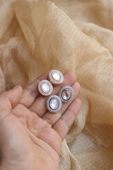 Classic Kundan Oval Studs