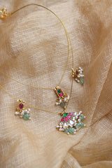 Jadau Fan layer Cord Necklace