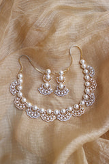 Gold Silver Pearl Fan Set