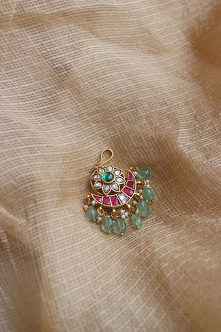 Jadau Chaand Flower Teeka