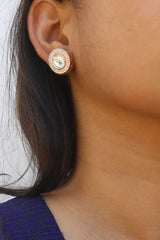 Classic Kundan Oval Studs