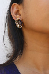 Dull Gold Leaf Rectangle Studs
