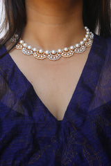 Gold Silver Pearl Fan Set