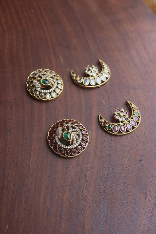 Dull Gold Peacock Sun Moon Hair Accessory