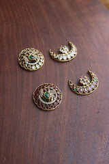 Dull Gold Peacock Sun Moon Hair Accessory