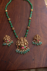 Lakshmi Jadau Beads Pendant Set