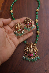 Lakshmi Jadau Beads Pendant Set