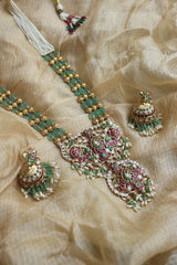Kundan Flower Tilak Long Set