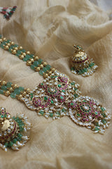 Kundan Flower Tilak Long Set