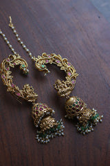 Ornamental Lakshmi Full Ear Jhumkas