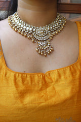 Kundan Oval Bird Haar with Teeka