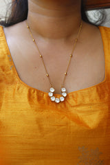 White Polki Pendant Set