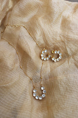 White Polki Pendant Set