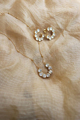 White Polki Pendant Set
