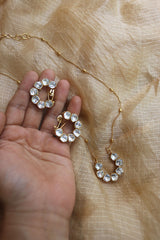 White Polki Pendant Set