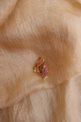 Jadau Ruby Green Bugadi Top Clip Earrings