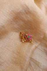 Jadau Ruby Green Bugadi Top Clip Earrings