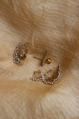 Wings AD 3 in 1 Front Back Earrings