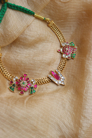 Jadau South Style Motif Necklace