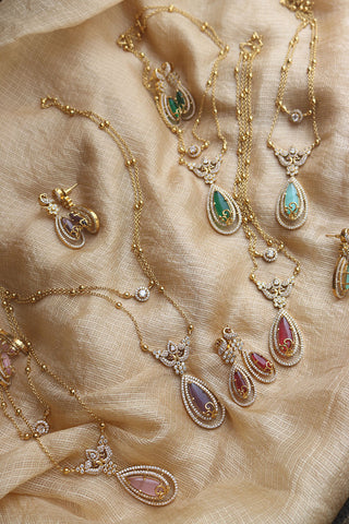 AD Two Layer Tilak Long Chain Set