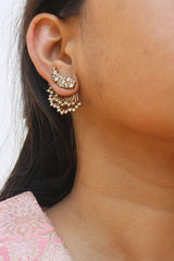 Wings AD 3 in 1 Front Back Earrings
