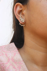 Wings AD 3 in 1 Front Back Earrings