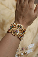 Jadau Peacock Chakri Bracelet