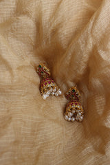 Peacock Jadau Jhumkas