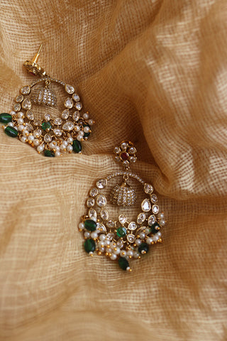 AD Green Chaandbali Earrings