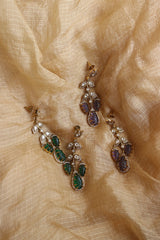 Polki Leaf Dangler Earrings