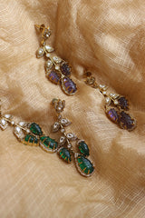 Polki Leaf Dangler Earrings