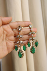 Polki Leaf Dangler Earrings