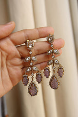 Polki Leaf Dangler Earrings