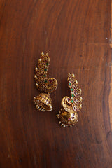 Ruby Green Kairi Cuff Jhumkas