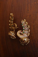 Ruby Green Kairi Cuff Jhumkas