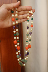 Kundan Pumpkin Two Line Maala