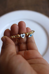 Evil Eye Heart Charm Bracelet