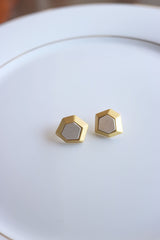 Matte Silver Gold Studs