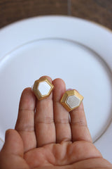 Matte Silver Gold Studs