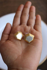 Matte Silver Gold Studs