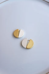 Semi Moon Front Back Earrings