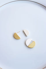 Semi Moon Front Back Earrings