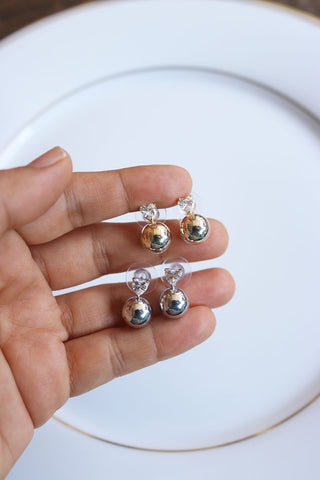 Tiny Heart Ball Earrings