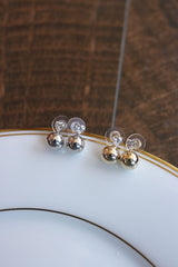 Tiny Heart Ball Earrings