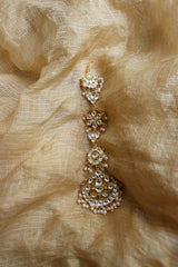 Kundan White Flower Choti (Hair Accessory)